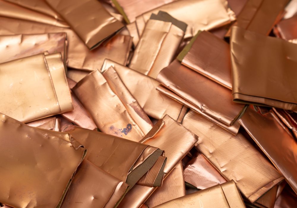 copper sheet metal pieces. background or texture
